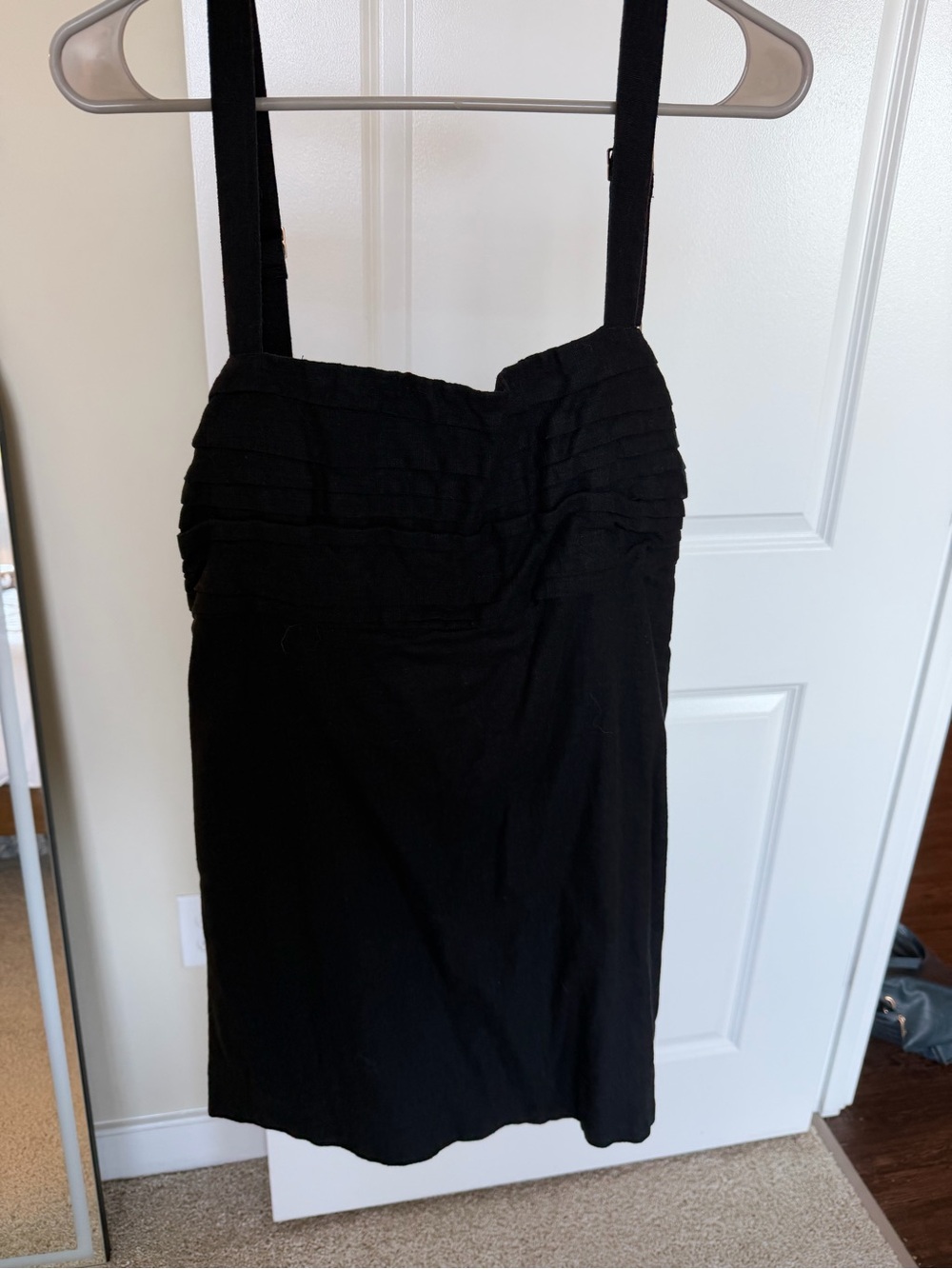 Abercrombie Black Pleated Bodice Romper with Adjustable Straps